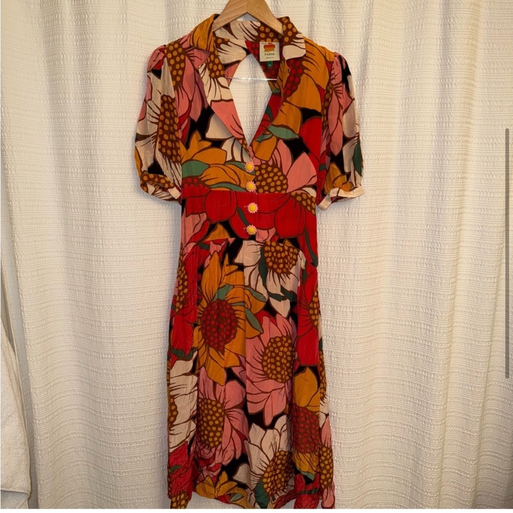 Farm Rio Colorful Sunflowers Midi Dress View 3